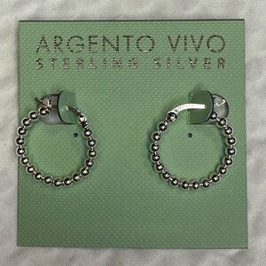 Argento Vivo Sterling Silver Beaded Hoop Earrings